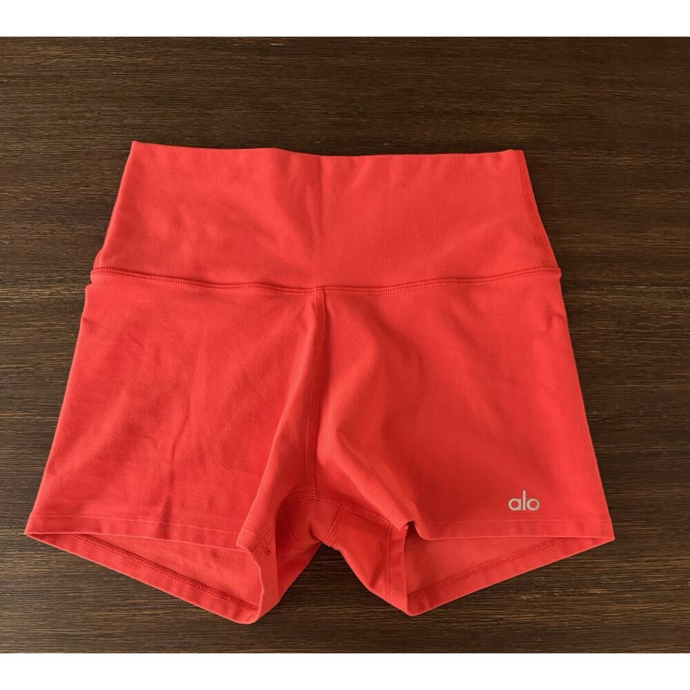Alo Yoga Short Softsculpt High Waist Precision Shorts Size Small Cherry Red 3”
